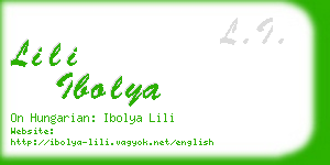 lili ibolya business card